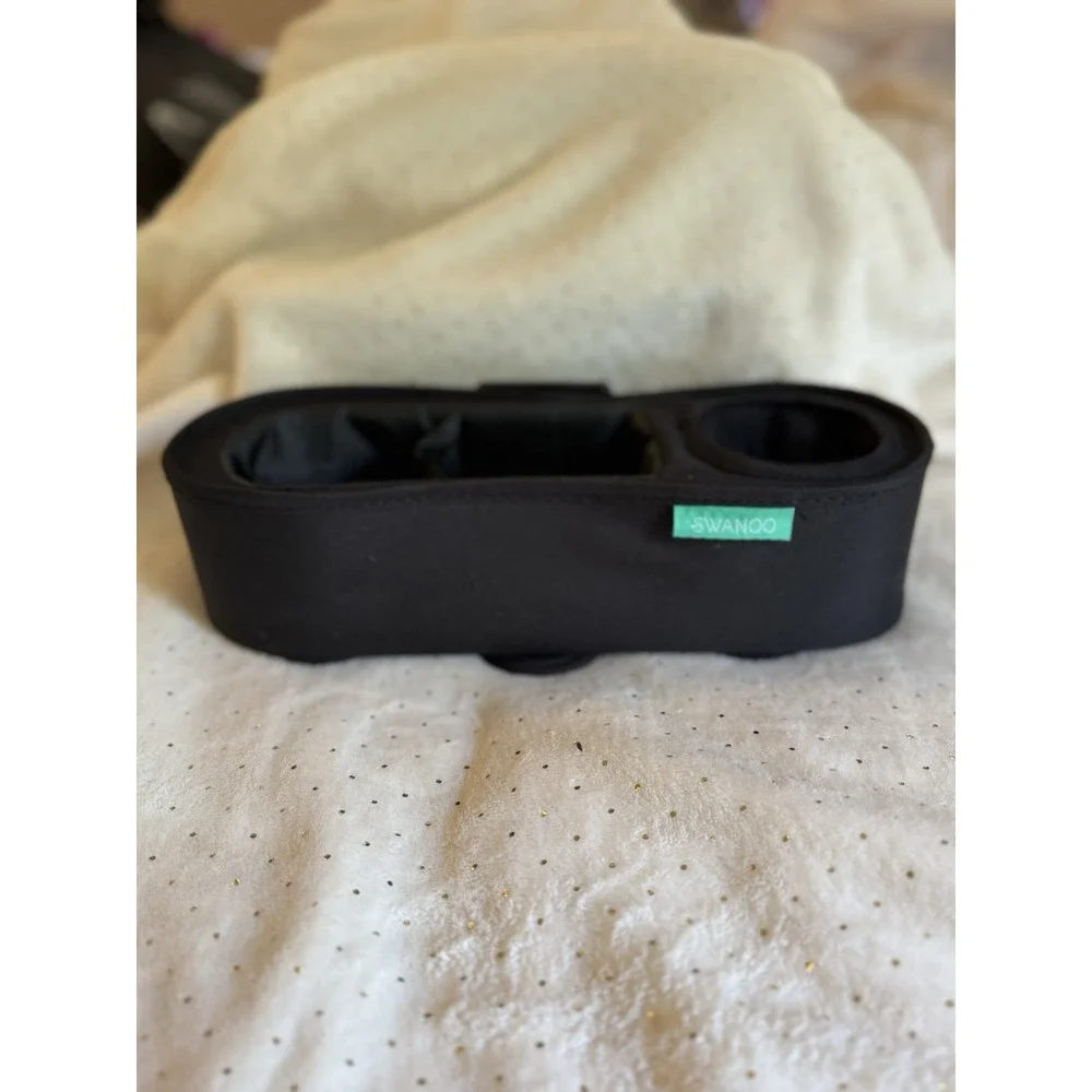 SWANOO Universal Stroller Tray with Sippy Cup Holder Snacks Child Toys Black